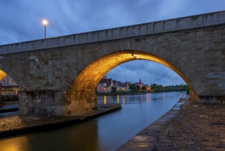 Panoramic view of Regensburg's old town on the Danube in Germany