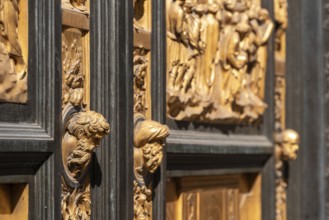 Paradise Gate at the baptistery of the cathedral Santa Maria del Fiore in Florence, Italy