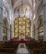 Burgos, Spain, 14 April, 2024: view of the main altar in the central nave of the Burgos Cathedral