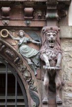 Renaissance portal, Old town market square, Brunswick, Lower Saxony, Germany, Europe,
