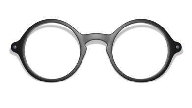 3d illustration of black glasses on white background