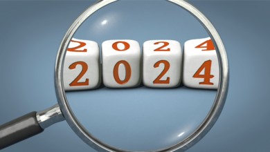 Symbolic image on the topic of the beginning of the year, turn of the year, year 2024