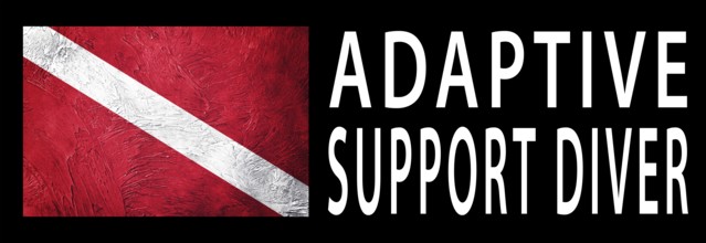 Adaptive Support Diver, Diver Down Flag, Scuba flag, Scuba Diving Badge