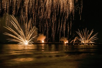 Demonstration of fireworks in Forte dei Marmi Italy
