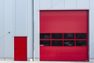Red door in a building