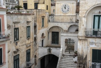 Traditional Italian houses in the town of Atrani at the Amalfi Coast, Southern Italy