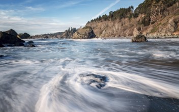 Beautiful Beach with Ocean Waves, Color Image