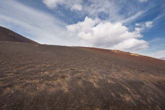 Amazing volcanic landscape and lava desert in Timanfaya national park, Lanzarote, canary islands,