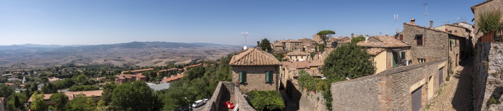 Panoramic view on the surrounding landscape of Volterra in the Tuscany, Italy