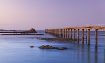 Bridge to Ferry to Ile de Batz, Roscoff, Brittany.This bridge is used during the low tide.The