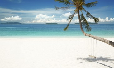 Rawa Beach in sunny day, world famous destination, beautiful weather and idyllic tropical island
