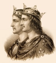 Louis the Younger or Louis III, 830/835-882, King of Saxony, and his elder brother Carloman,