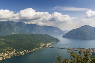 View of Lugano lake from Monte San Salvatore, Switzerland
