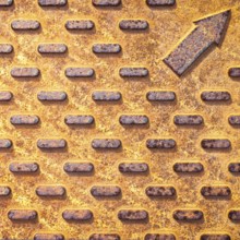 Steel rusty texture from Manhole cover. Orange metallic background