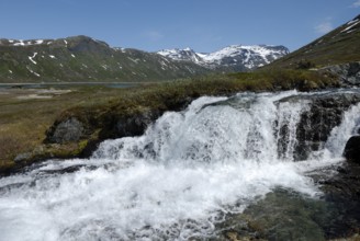 Waterfall at Eidsbugarden, Jotunheimen National Park, Oppland, Norway