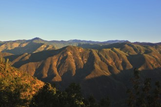 Picturesque mountains in national park. Pass Tioga in the early morning, on sunrise