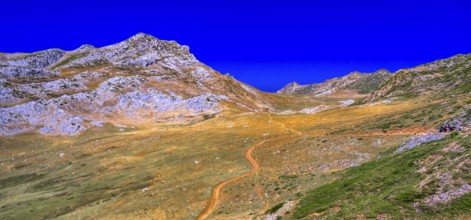 Mountains View from Circular Route of Lagos de Saliencia, Somiedo Natural Park, Principado de