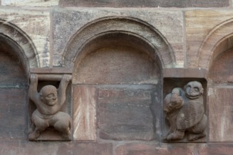 Basel, Cathedral (Basel Minster), choir, console frieze with atlases