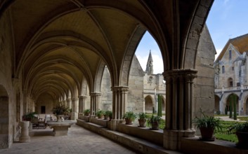 Cistercian abbey founded in 1228, cloister west wing to the north, centre stair tower of the church
