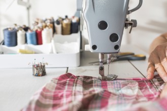 Sewing machine close up