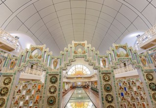 ROUBAIX, FRANCE, JUNE 14, 2024 : interiors Art Deco decors and sculptures of the olympic swimming
