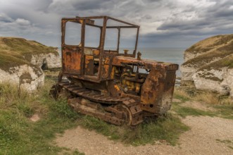 Flamborough, East Riding of Yorkshire, England, UK, September 14, 2018: An old rusty crawler on the