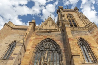 Facade of the Saint-Martin collegiate church in the city center. Colmar, Haut-Rhin, Collectivite