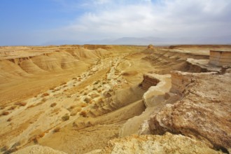 Ancient stone desert at coast of the Dead Sea in Israel