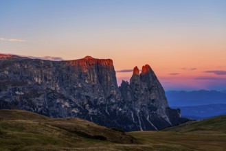 Panoramic view of the Schlern a mountain in the South Tyrolean Dolomites in Italy