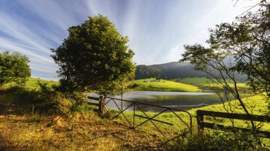 Farmland landscape views at sunset near Central Tilba in New South Wales, Australia