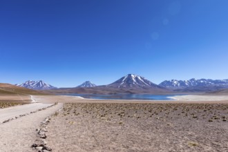 Lagunas Altiplanicas, Miscanti y Miniques, amazing view at Atacama Desert. Chile, South America