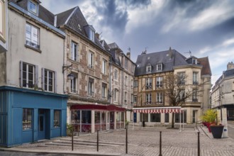 Street in Laon historical center, France