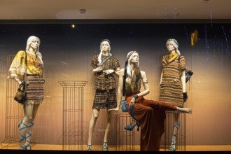 PARIS, FRANCE, DECEMBER 12, 2017: Shop window of a Parisian department store