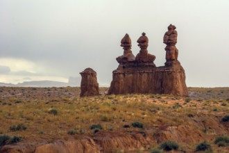 Hoodoo - geological formations. Original red brown sandstone formations resulting from erosion.