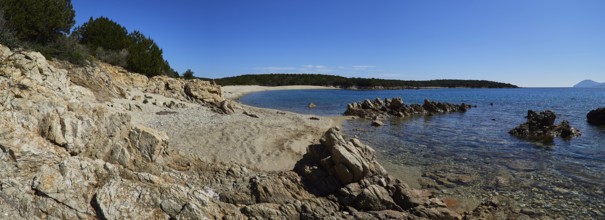 A view of the beautiful beach of Petra Ruja in Sardinia