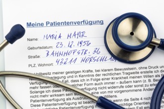 A living will in German. Instructions for the doctor or hospital in the event of a terminal illness