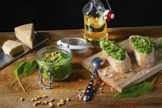 Delicious wild knob pesto with pine nuts