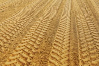 View on traks on sand