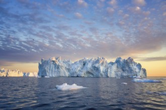 Greenland Ilulissat glaciers at fjord Disco Bay West Greenland