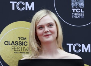 Elle Fanning at TCM Hosts Handprint And Footprint Ceremony Honoring Michelle Pfeiffer held at the