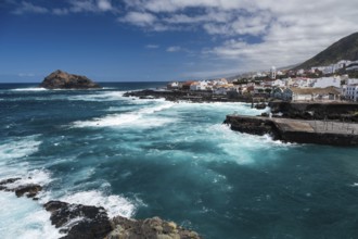 GARACHICO, TENERIFE SPAIN - MARCH 8, 2024: iew at the town and Atlantic Ocean