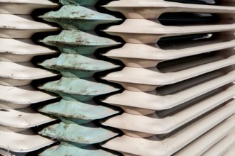 Old cast iron household radiators