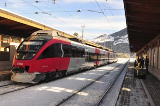 Ötztal/Vorarlberg: Stalder Rail train compositions driving from Zürich city to Vienna in Austria