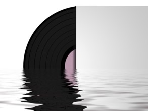 2d illustration of a vinyl record with water