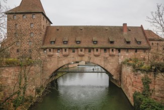 Schlayer Tower of the Nuremberg City Wall, Pegnitz, Nuremberg, Middle Franconia, Franconia,