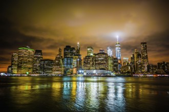 New York Manhattan night view. Shooting Location: New York, Manhattan