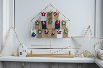 Step by step instruction of making handmade Christmas advent calendar. Creative craft homemade