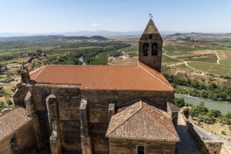 View of San Vicente de la Sonsierra, La Rioja, Spain. Church of Santa Maria la Mayor