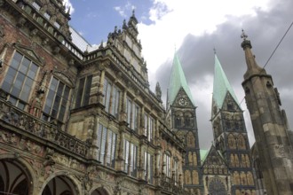 Impressions of the medieval buildings, the townhall and the Cathedral in Bremen, Germany.