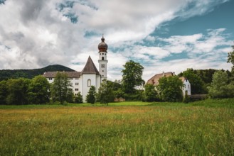 View of Höglwörth Monastery in Bavaria, Germany